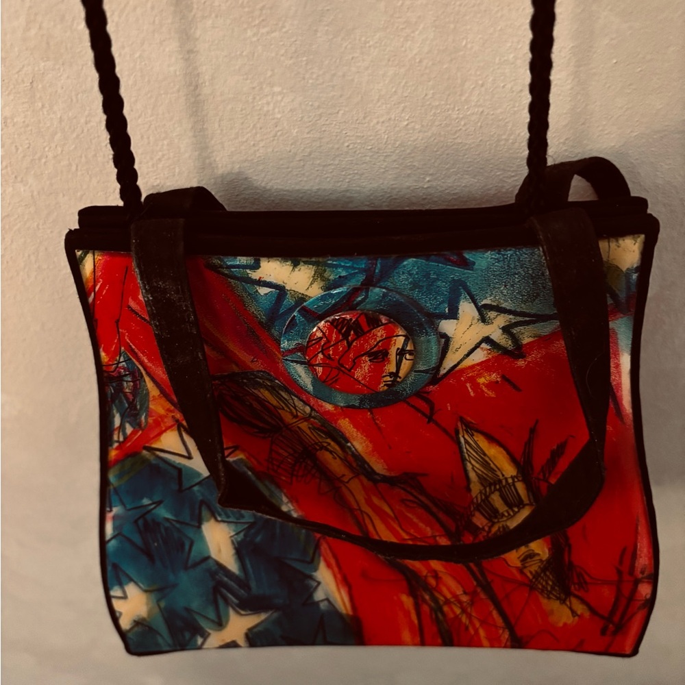 Angela Frascone Patriotic Statue of Liberty NY Small Artsy Bag Vintage Plexi